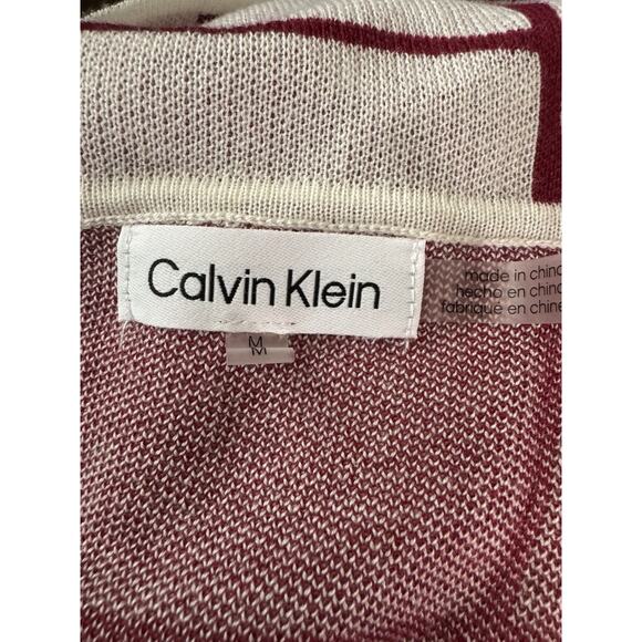 Calvin Klein Cowl Neck Checkered Pullover Women's Sweater Size M - Picture 4 of 10